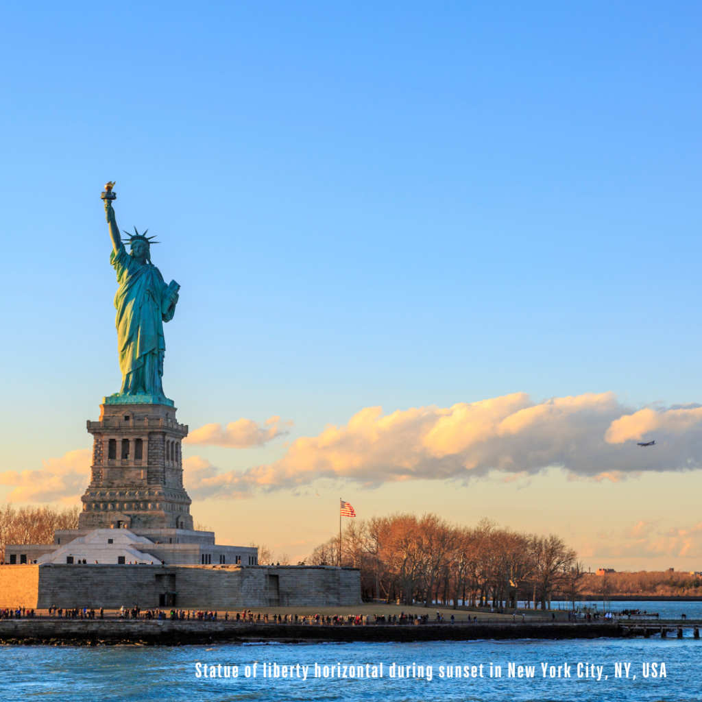 7 Extraordinary Group Travel Destinations- Statue of Liberty during Sunset.